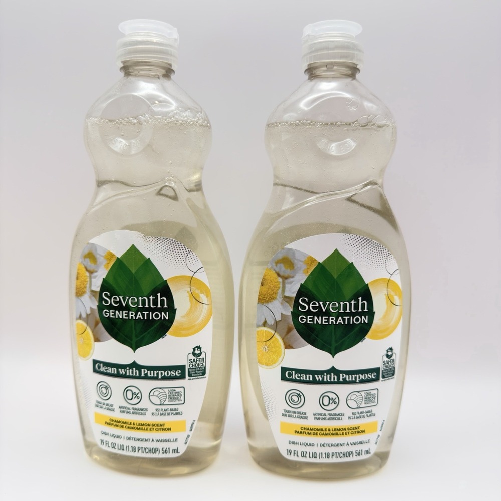 Seventh Generation Liquid Dish Soap 19oz Chamomile And Lemon NEW (2 Pack)